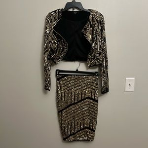 Sequins Blazer and skirt set